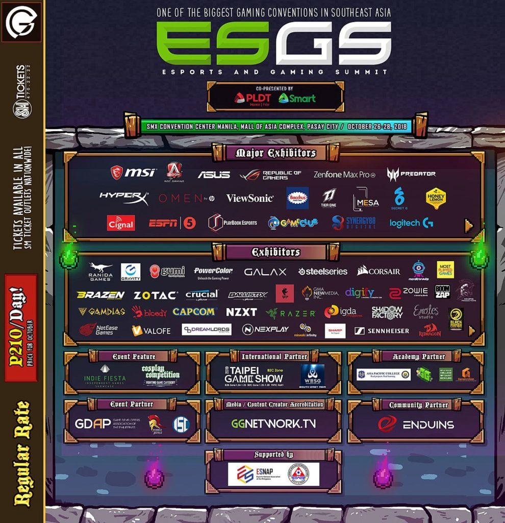 ESGS 2018 announcement SUMMARY Major Exhibitor and Exhibitors