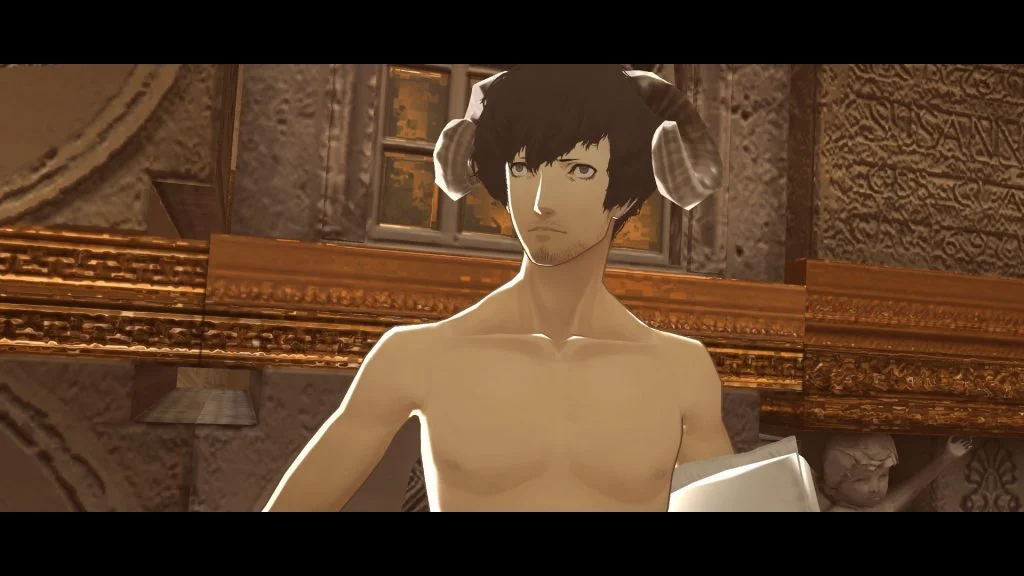 Topless Vincent with horns Topless Vincent with horns